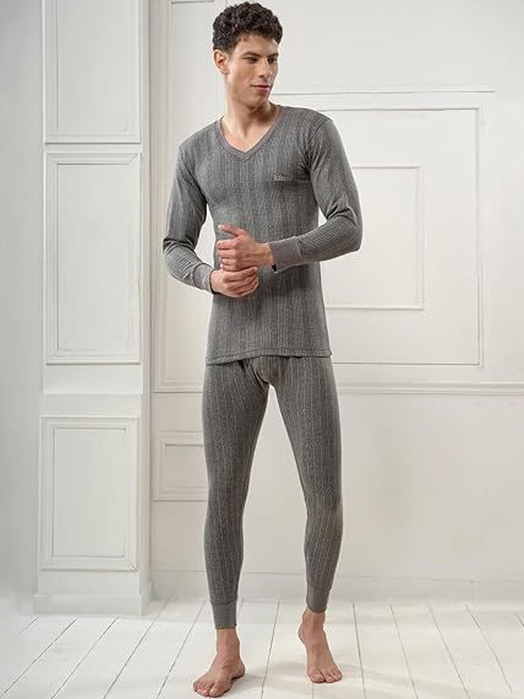 Eleg & Stilance Men Top & Bottom Thermal Set