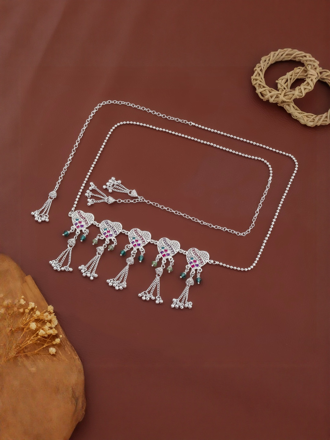 JollyStar Rajputi Bridal Kamarband Stones Studded & Beaded Waist Chain