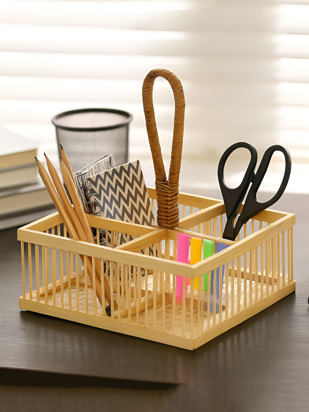 HABERE INDIA Beige Utensils Stand & Spoon Holder