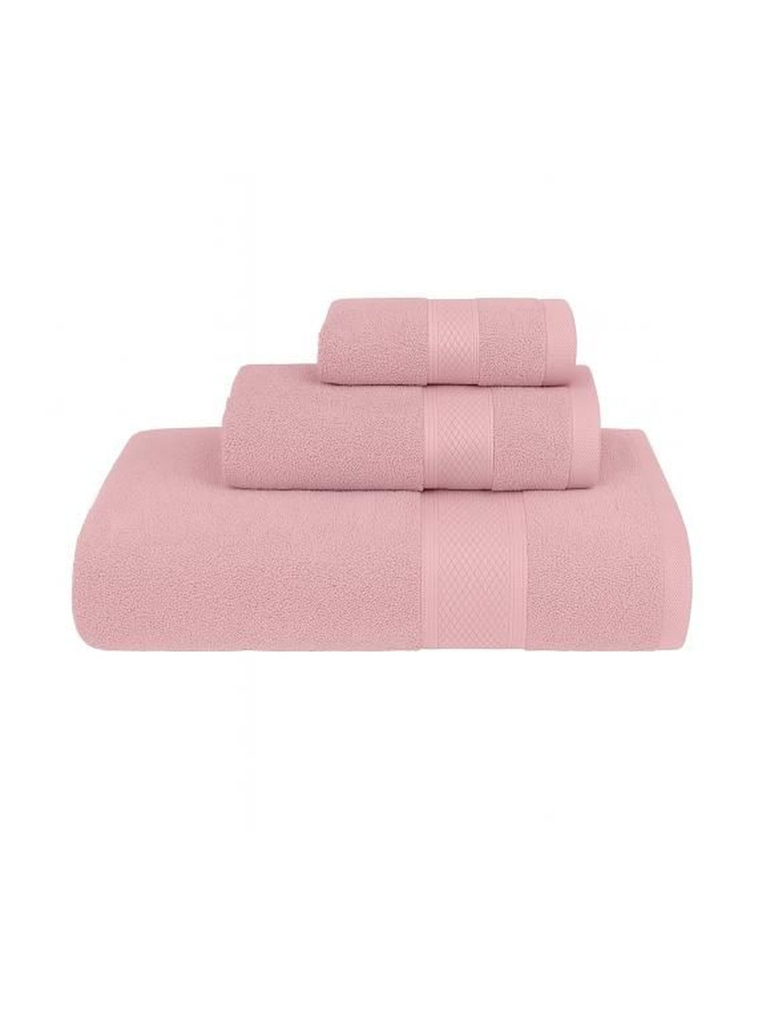 Dollar Peach-Coloured Set of 3 Terry Cotton 600 GSM Bath Towel
