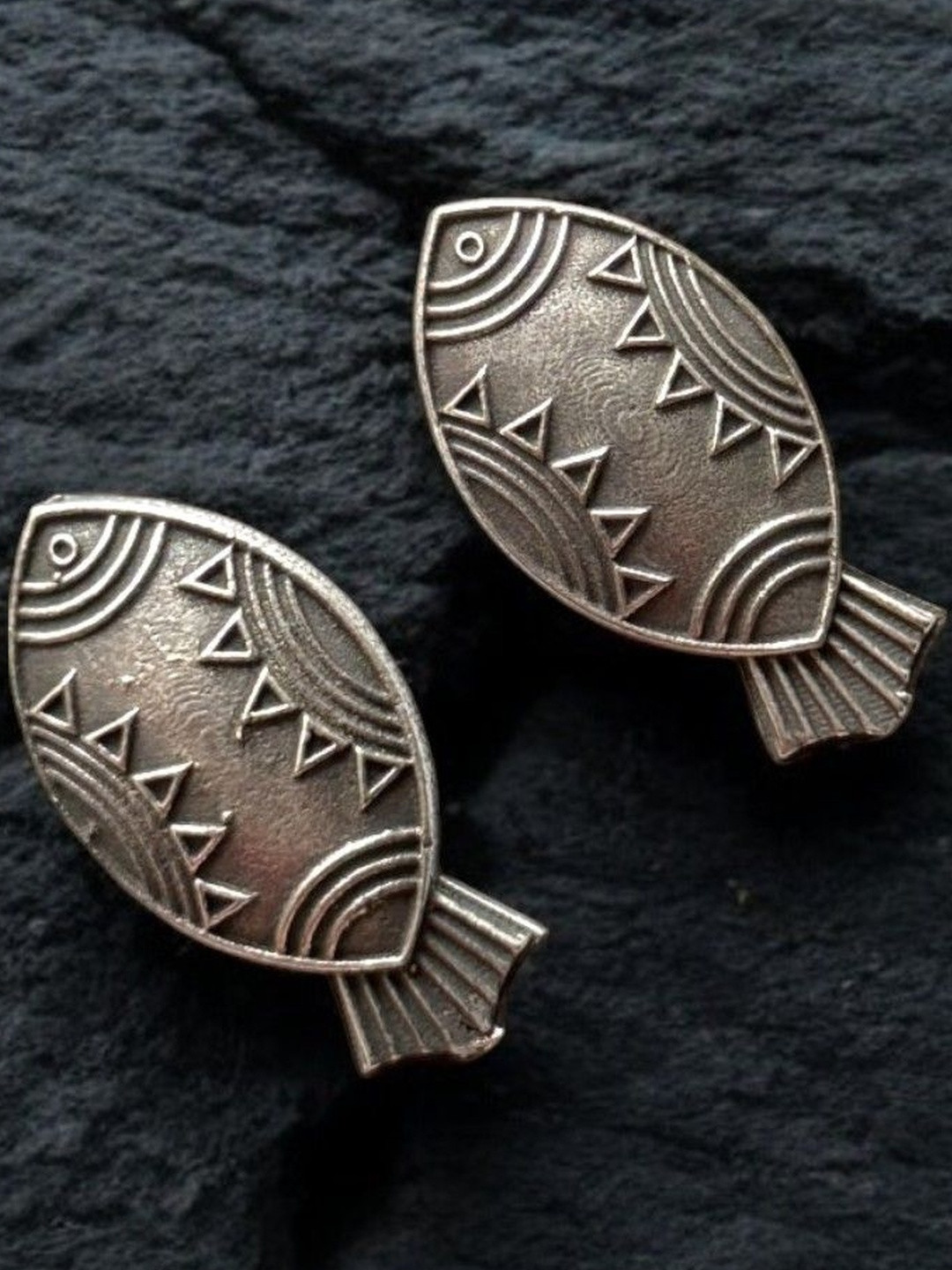 Jhumki Wala Brass Fish Oxidised Earrings