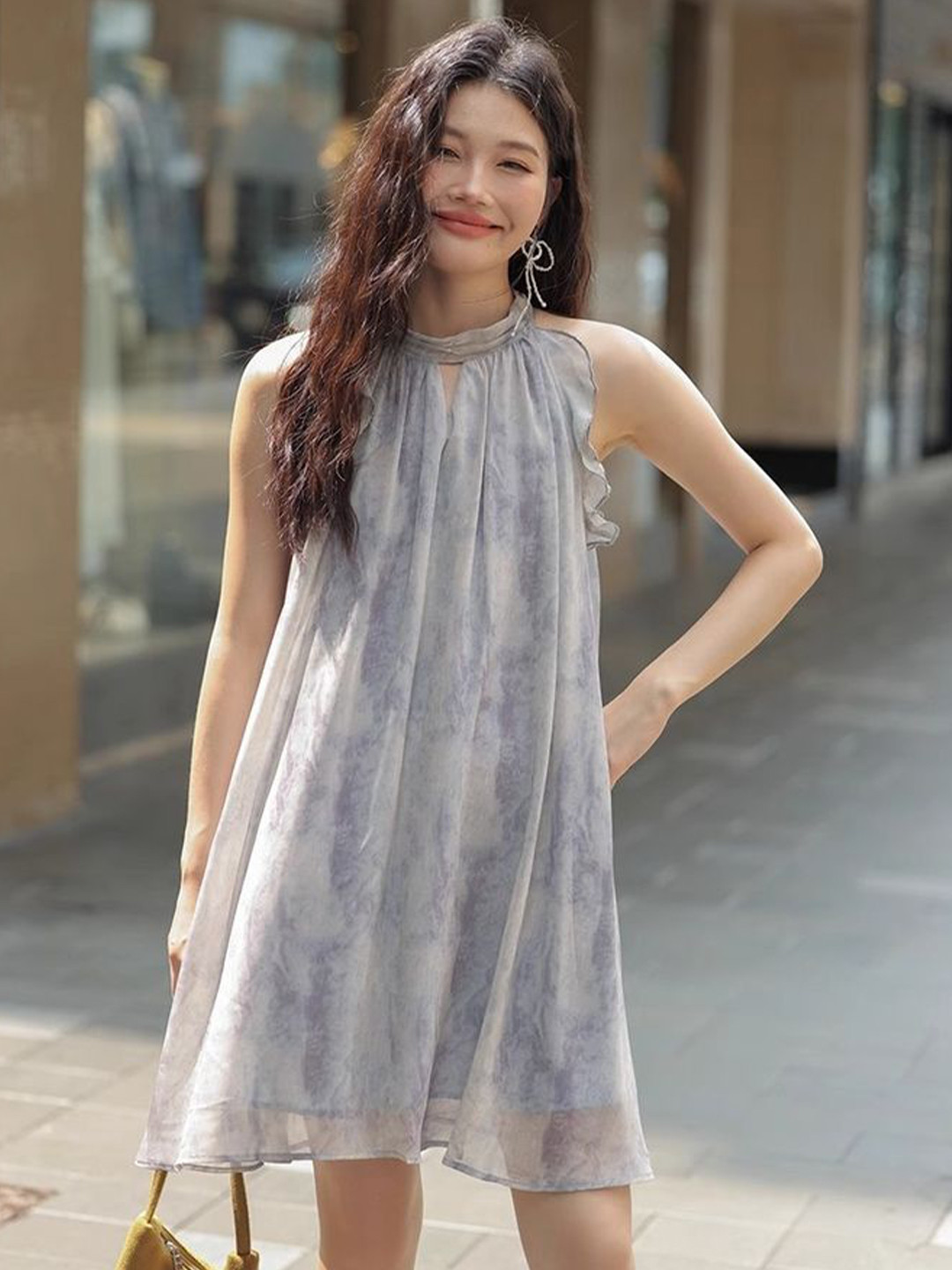 LULU & SKY Printed Ruffled Shift Dress