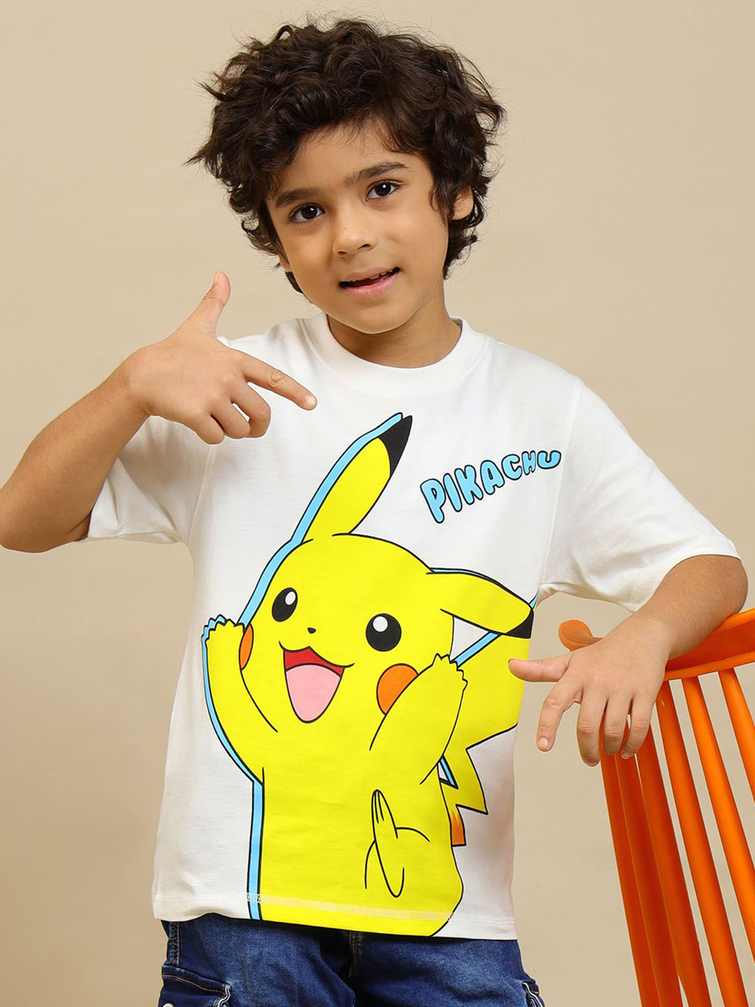 Kids Ville Boys Pokemon Graphic Printed Round Neck Cotton T-shirt