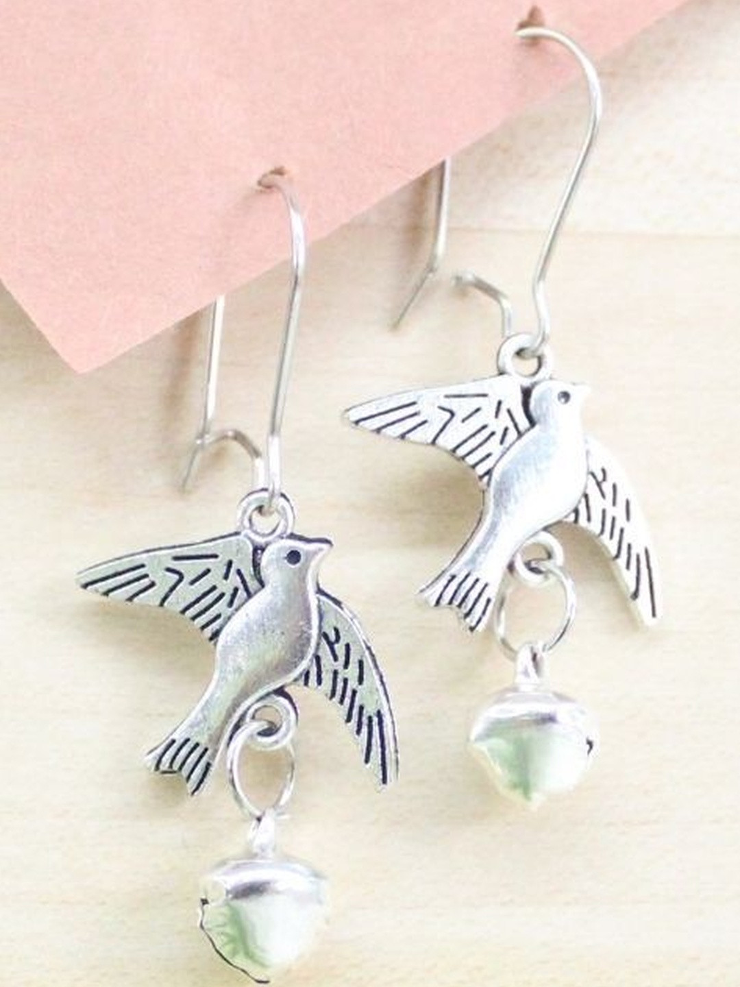 MCREATION4U Women Silver-Plated Bird Dangle Earrings