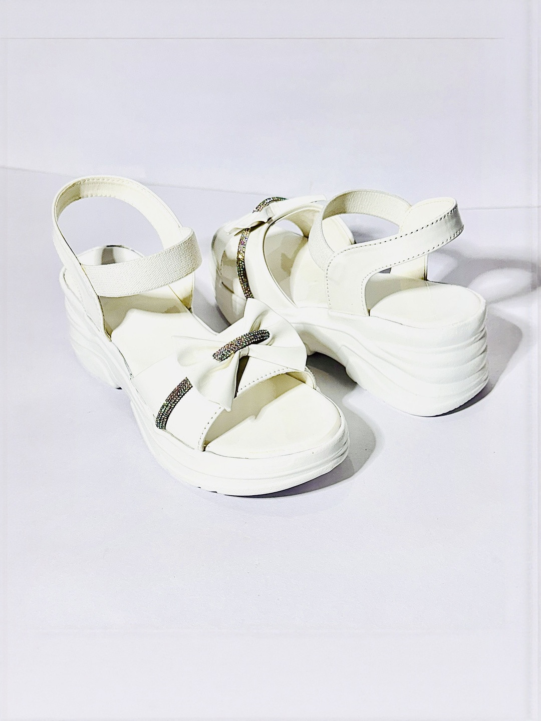 CST Lifestyle Women White Suede Wedge Heels