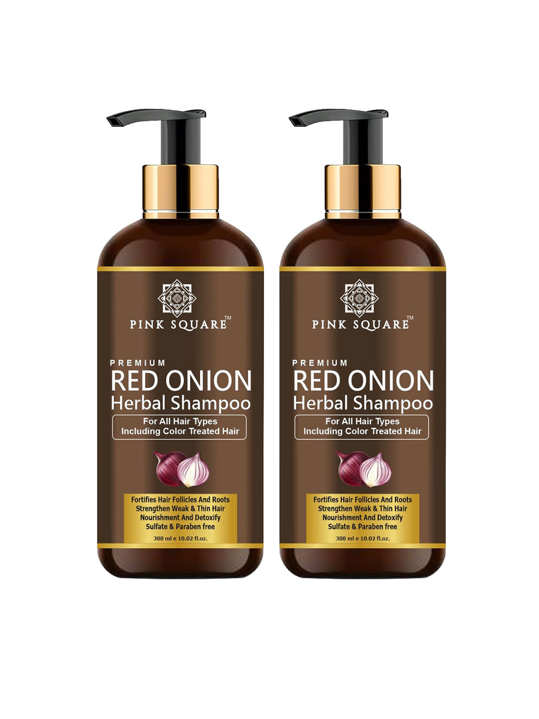 Pink Square Pink Square Set Of 2 Red Onion Herbal Shampoo - 300 ml Each