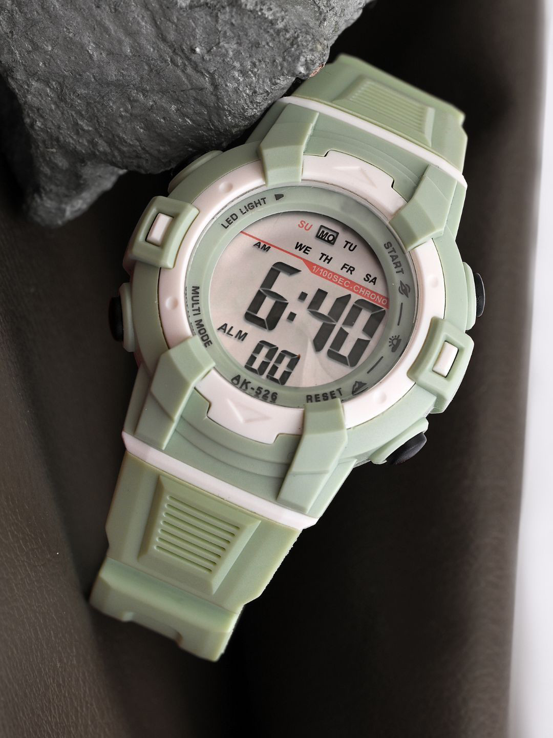 PAPIO Kids Dial & Textured Straps LED Backlight & ALarm Digital Watch DIGITAL-035 GREEN