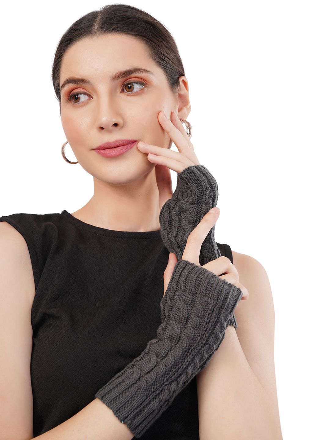 CLAP Women Woolen Fingerless Gloves