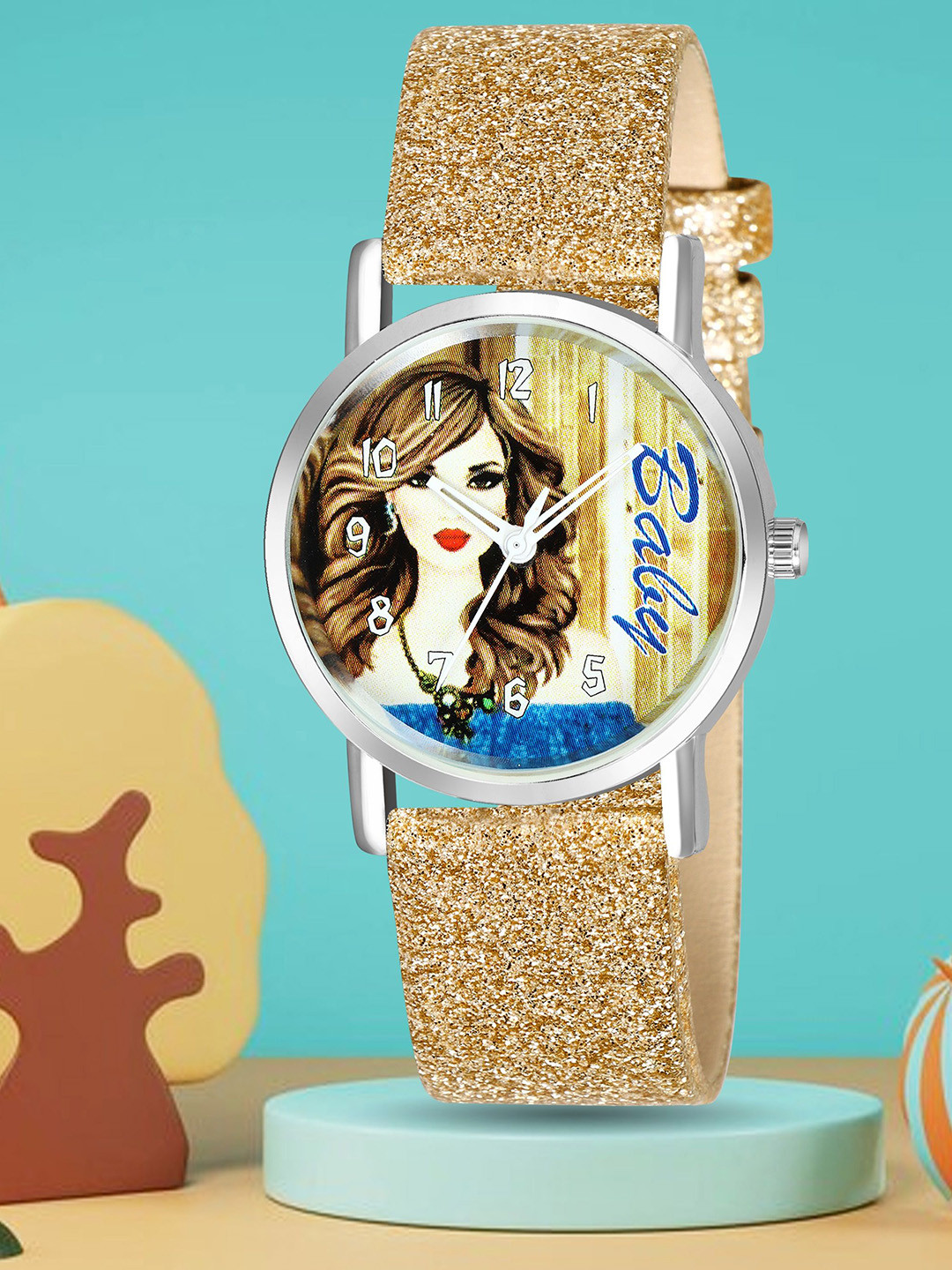 YOUNG MISSION Girls Printed Round Dial & Straps Analogue Watch BT 003 GD 05