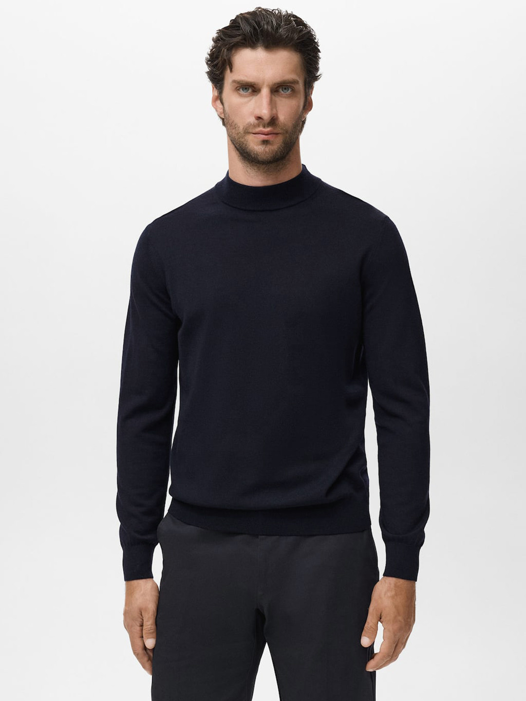 MANGO MAN High Neck Woollen Pullover Sweater