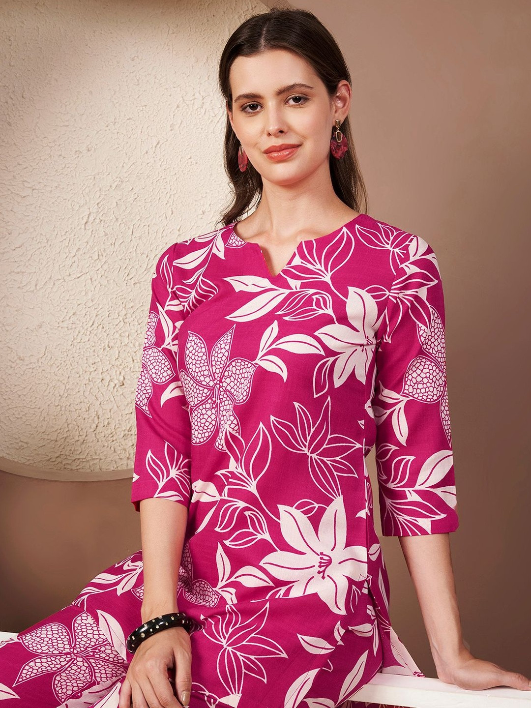 Corsica Womens Cotton Blend Floral Print Cord Set