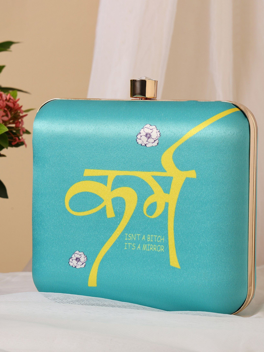 MYBWO Women Printed Click Sling Purse Clutch With Detachable Chain