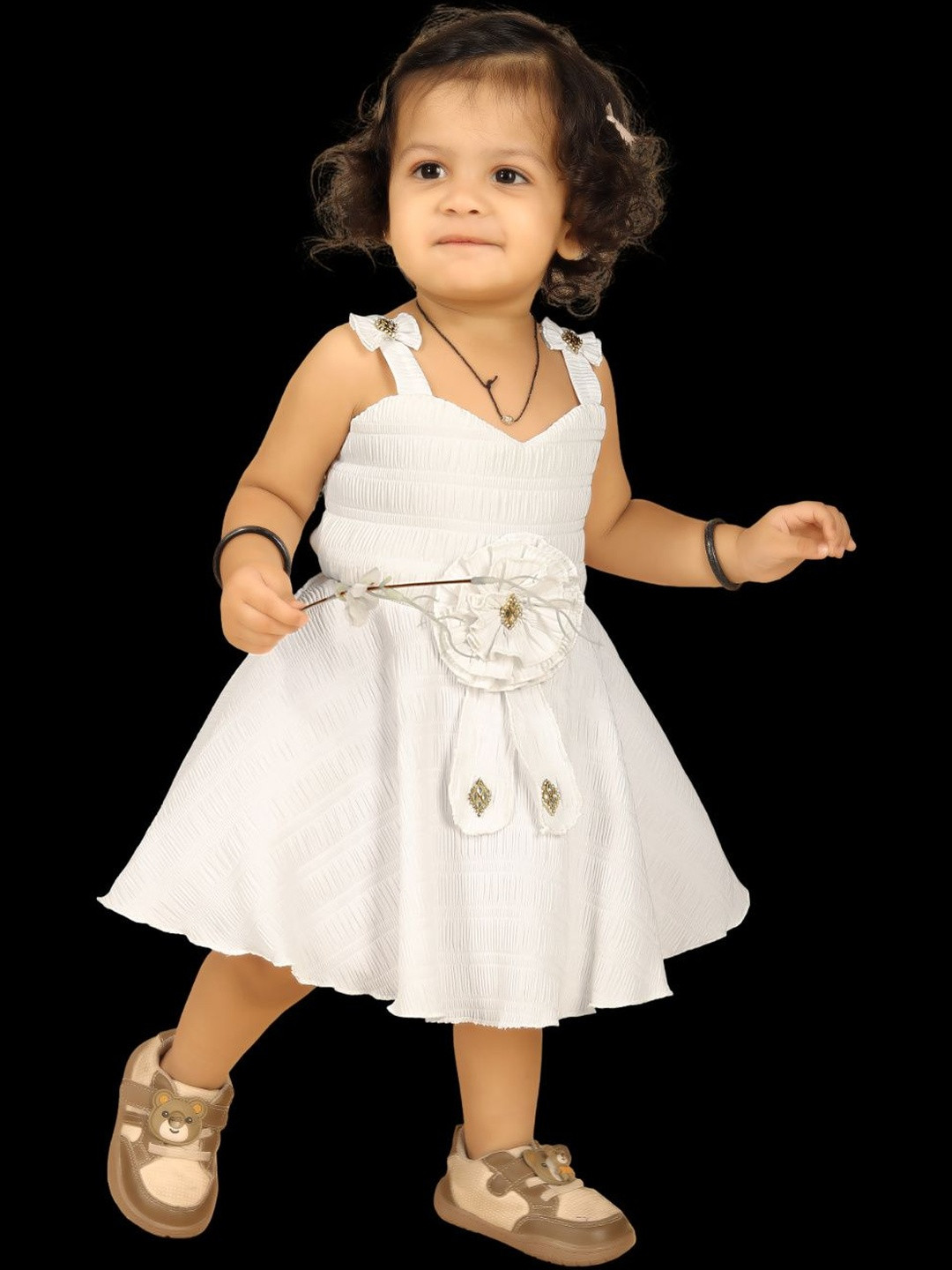 Satjal Fab Girls Crepe A-Line Dress