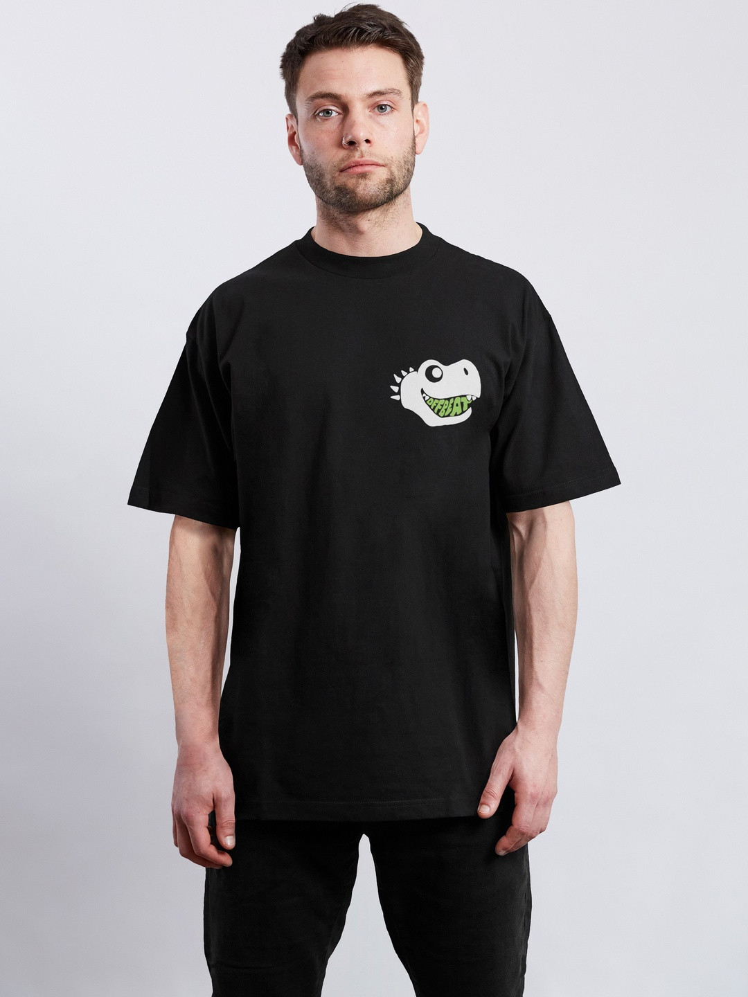 Offbeat Outfits Men Graphic Printed Round Neck Cotton Oversized T-shirt