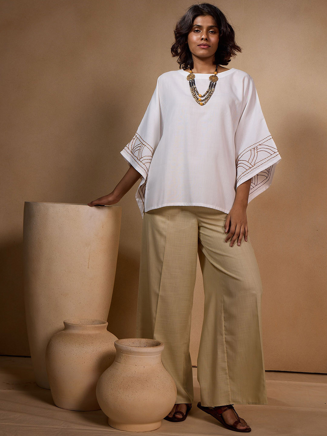 Chhaya Gandhi Design Studio Women Relaxed Fit High-Rise Non Iron Trousers