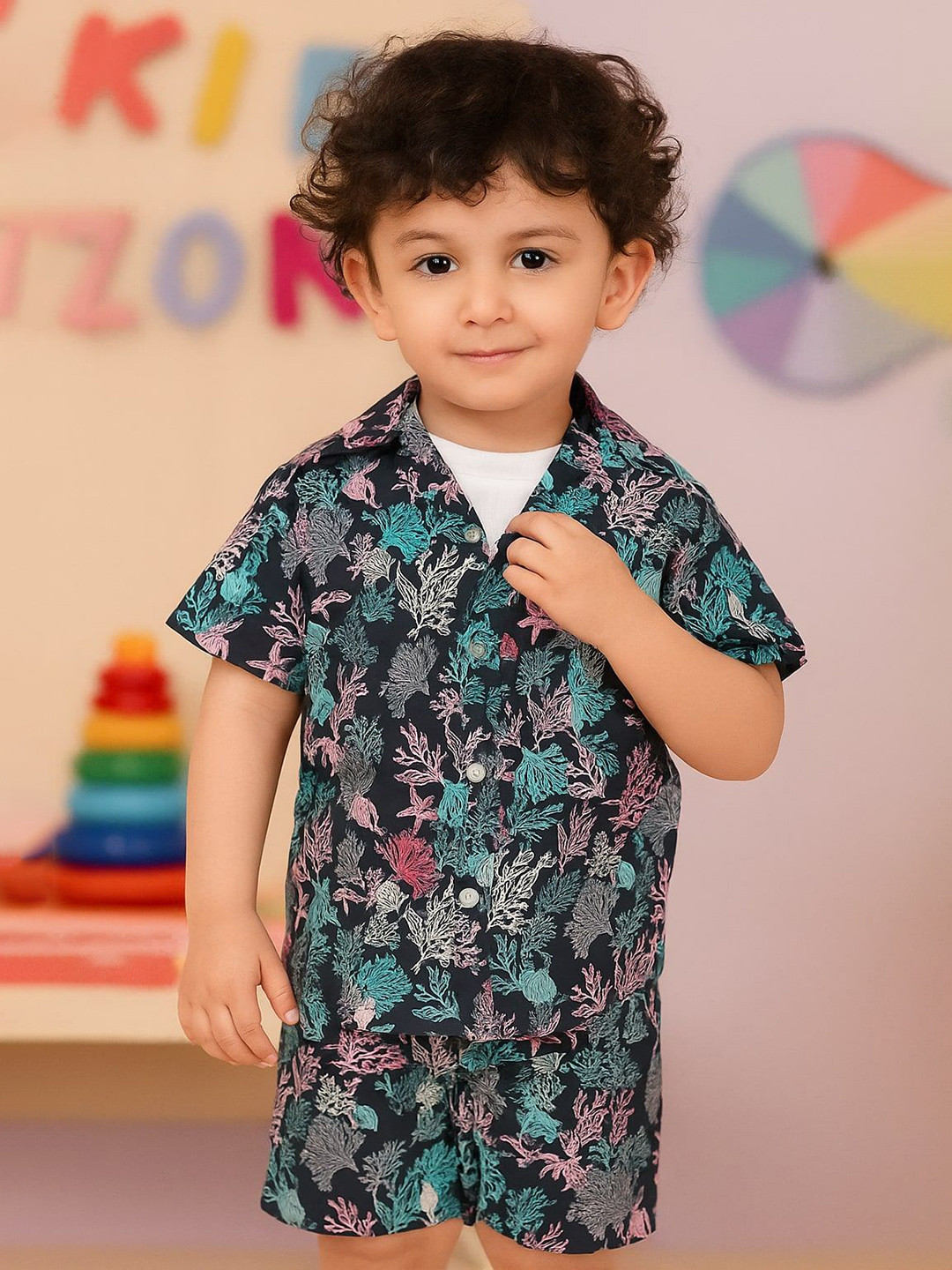 Rigo Boys Printed Shirt & Short