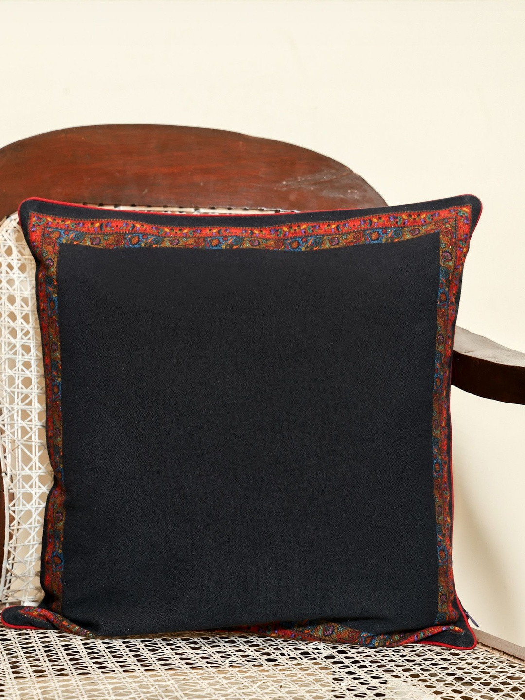 Sangria Single Piece Printed Square Cushion Cover