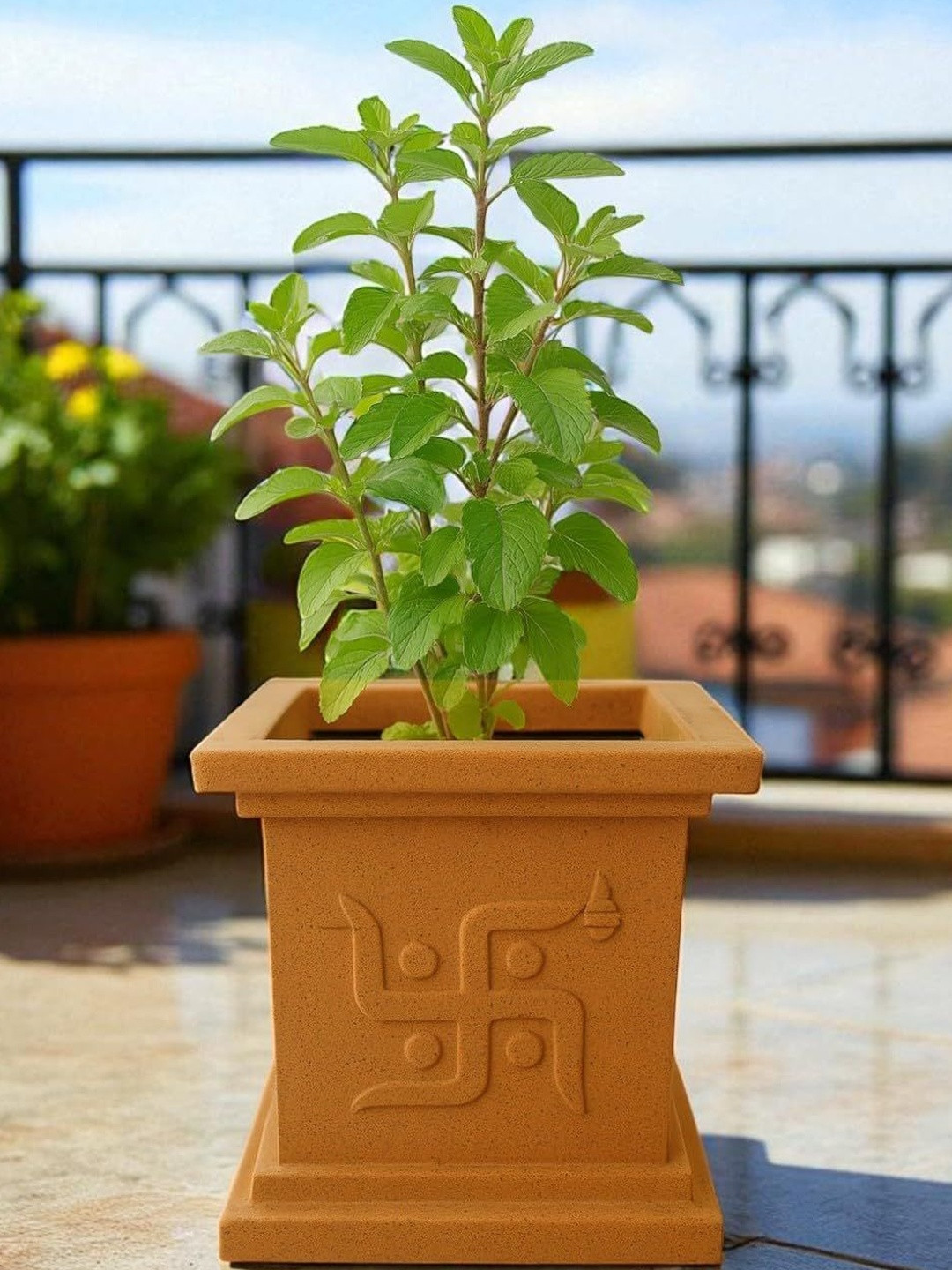 Go Hooked 12-inch Weather-Resistant Tulsi Planter