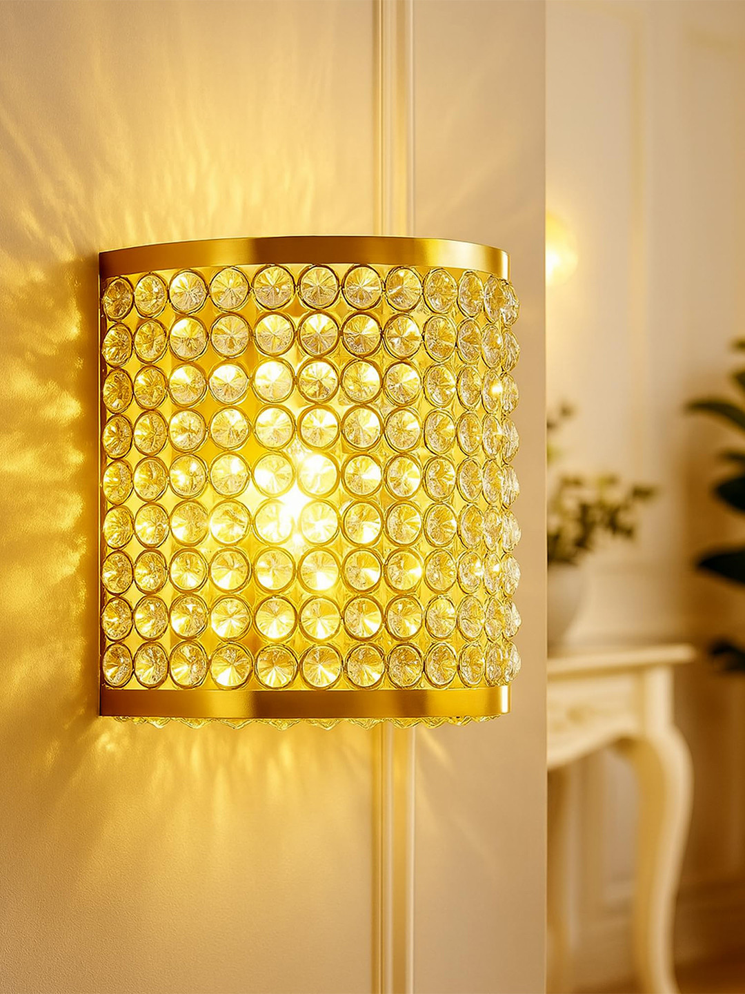 Homesake Gold-Toned Crystal French Handcrafted Wall Sconce Lamp