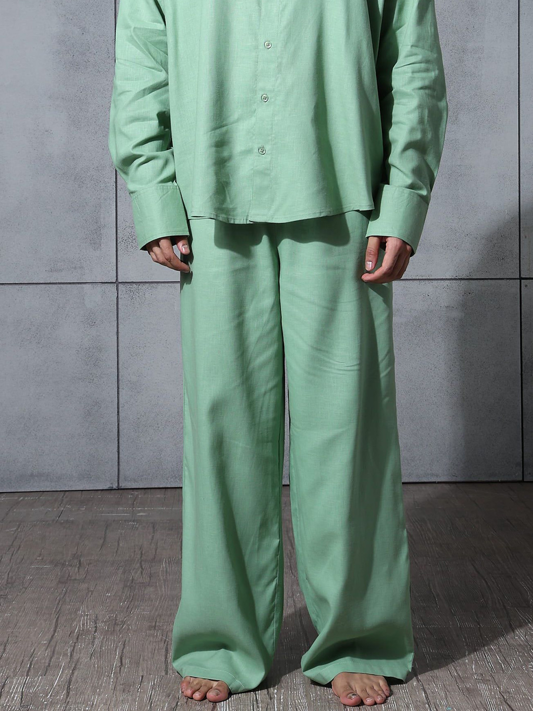 Chapter 2 Matcha Mist Unisex Comfort Wide Leg Linen Trousers