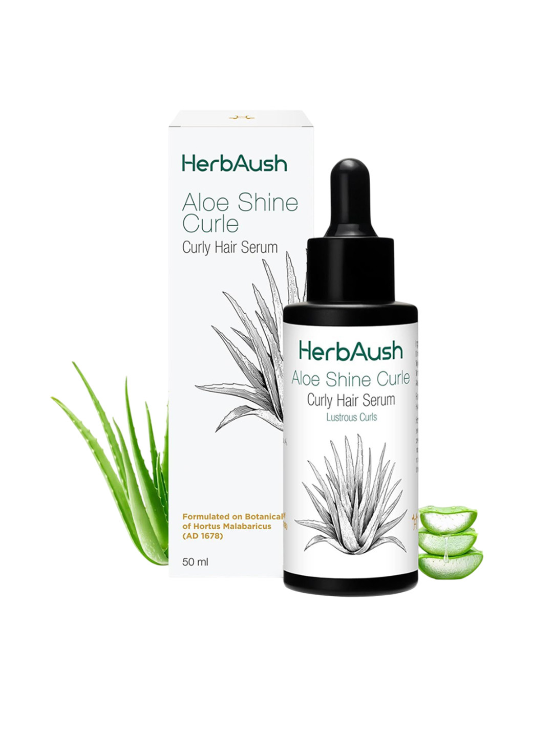 Herbaush Aloe Shine Curle Hair Serum With Jojoba Oil - 50 ml