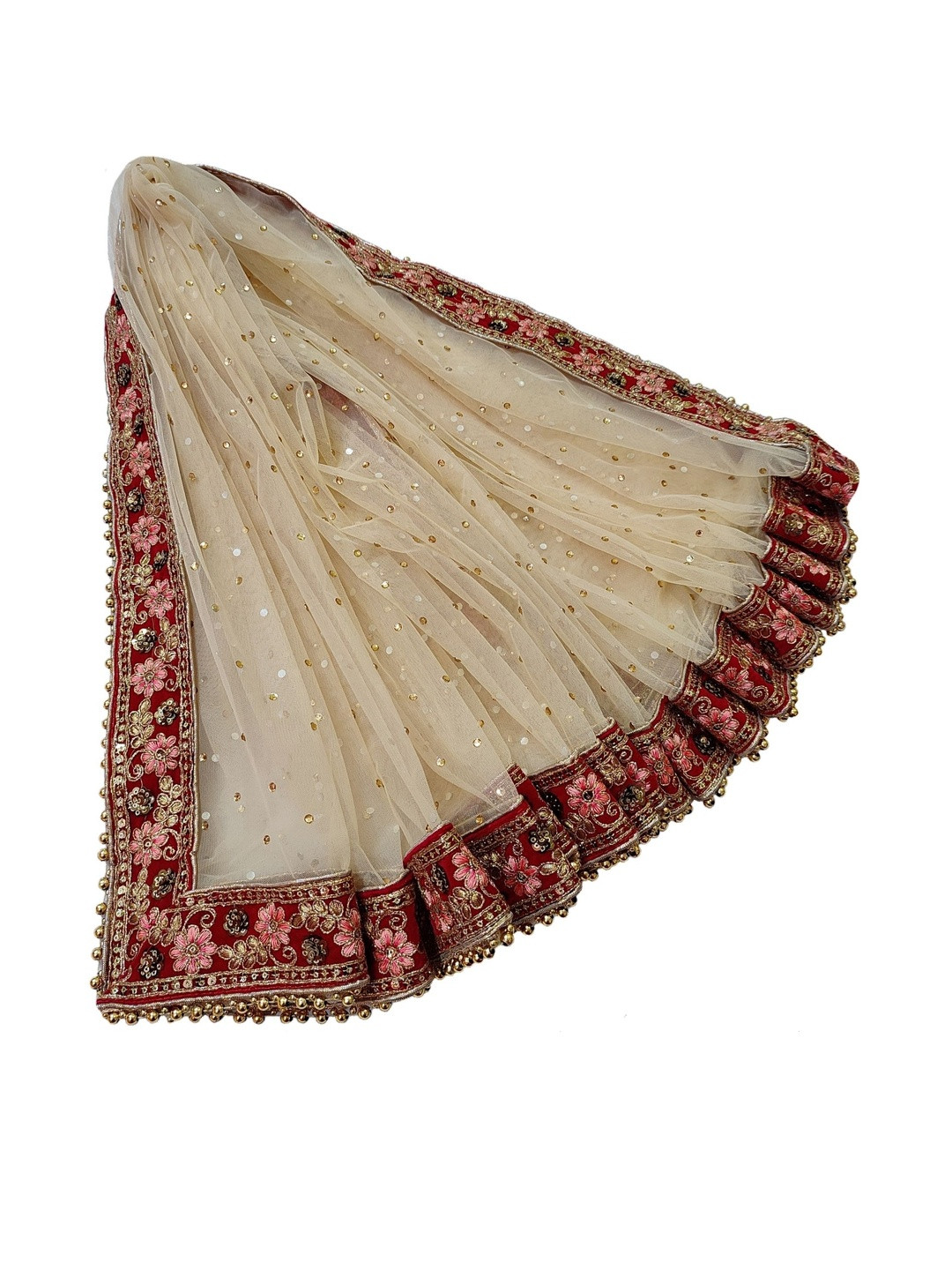 Navti Creations Women Golden Net Dupatta