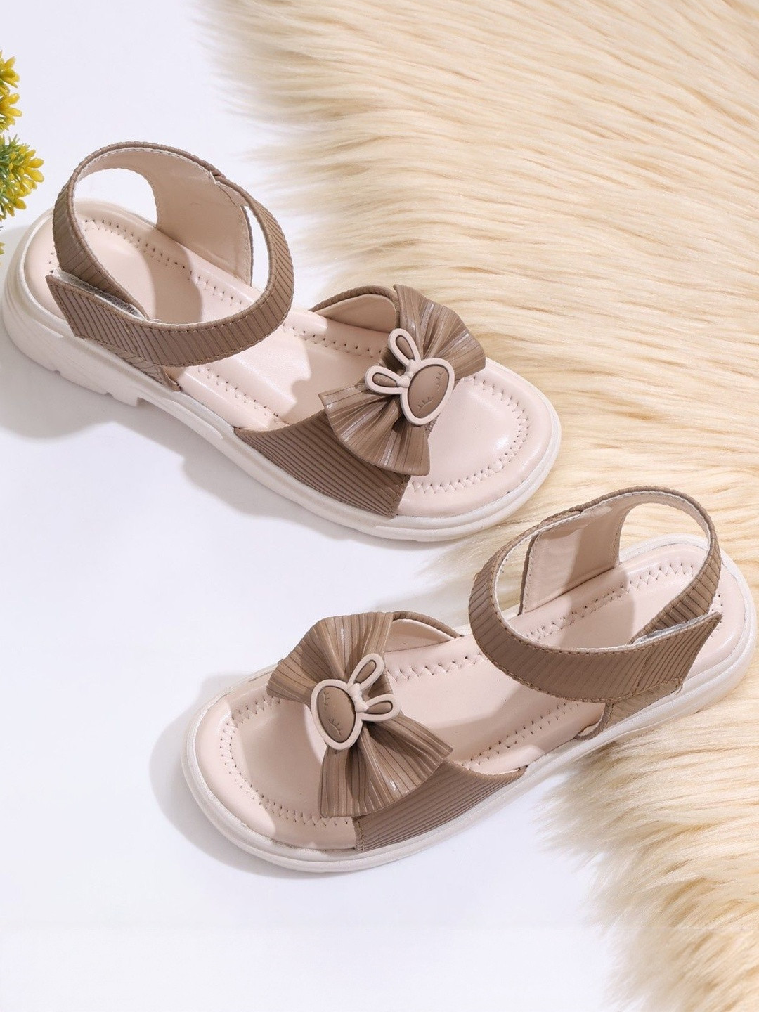 CST Lifestyle Girls Brown Ethnic Velcro Synthetic Causal Comfort Sandals