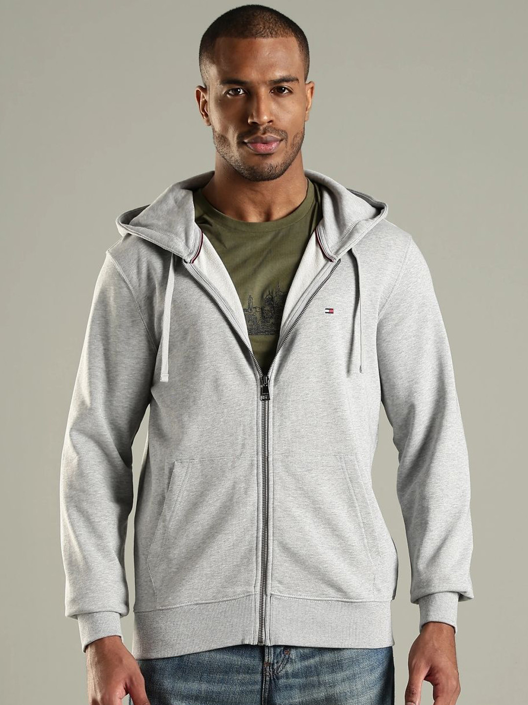 Tommy Hilfiger Men Heathered Open Front Jacket