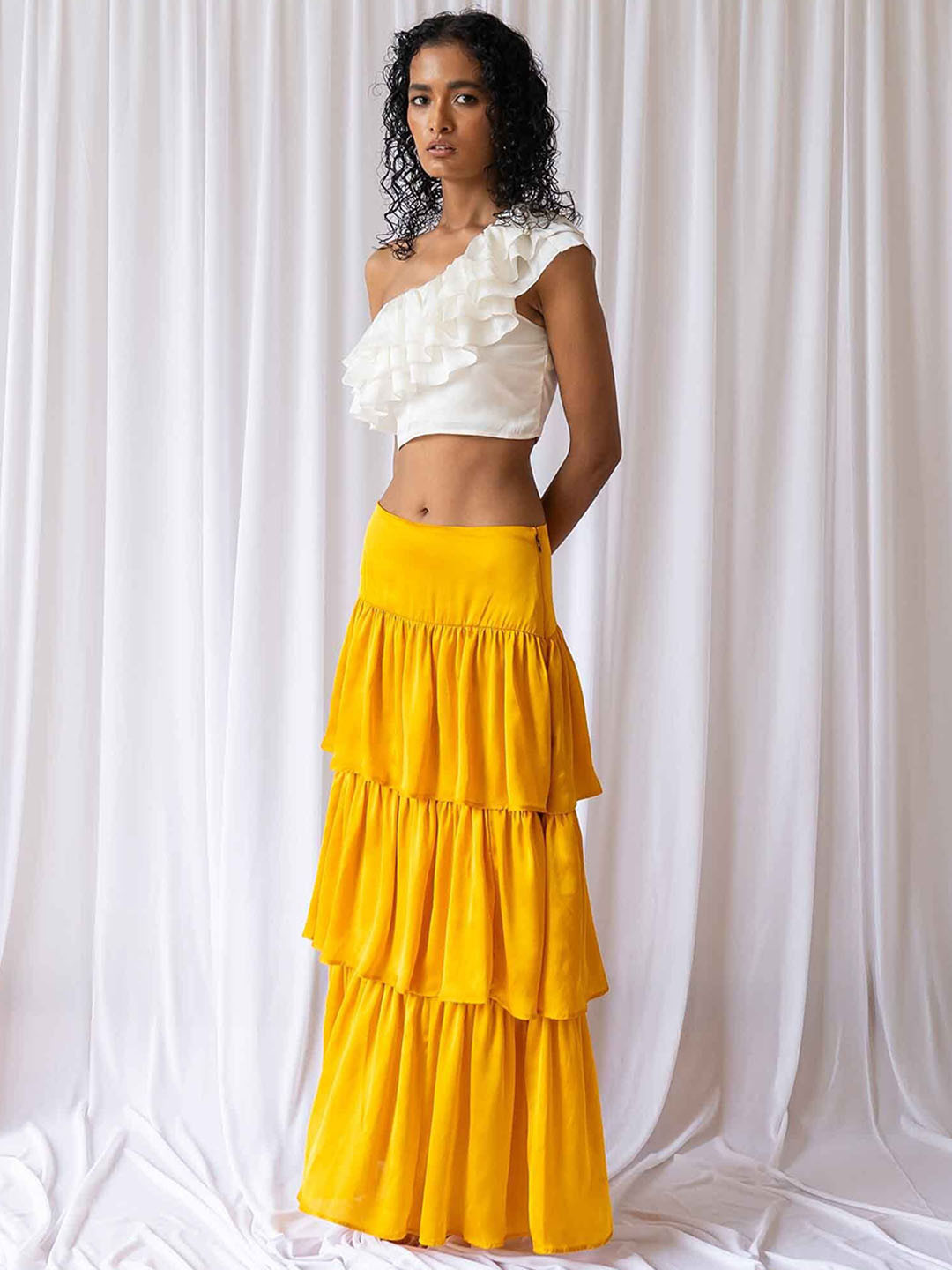 Endless Affair Women Ruffle & Tiered Maxi Skirt
