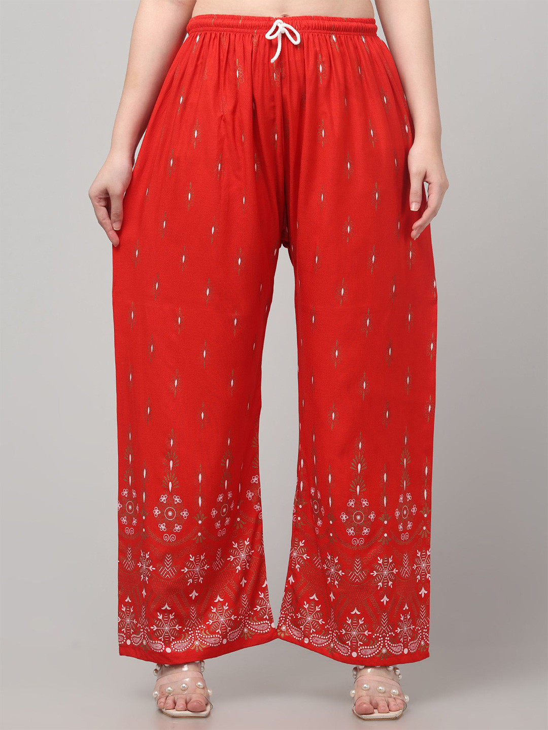 AFFLEON Women Floral Printed Flared Ethnic Palazzos