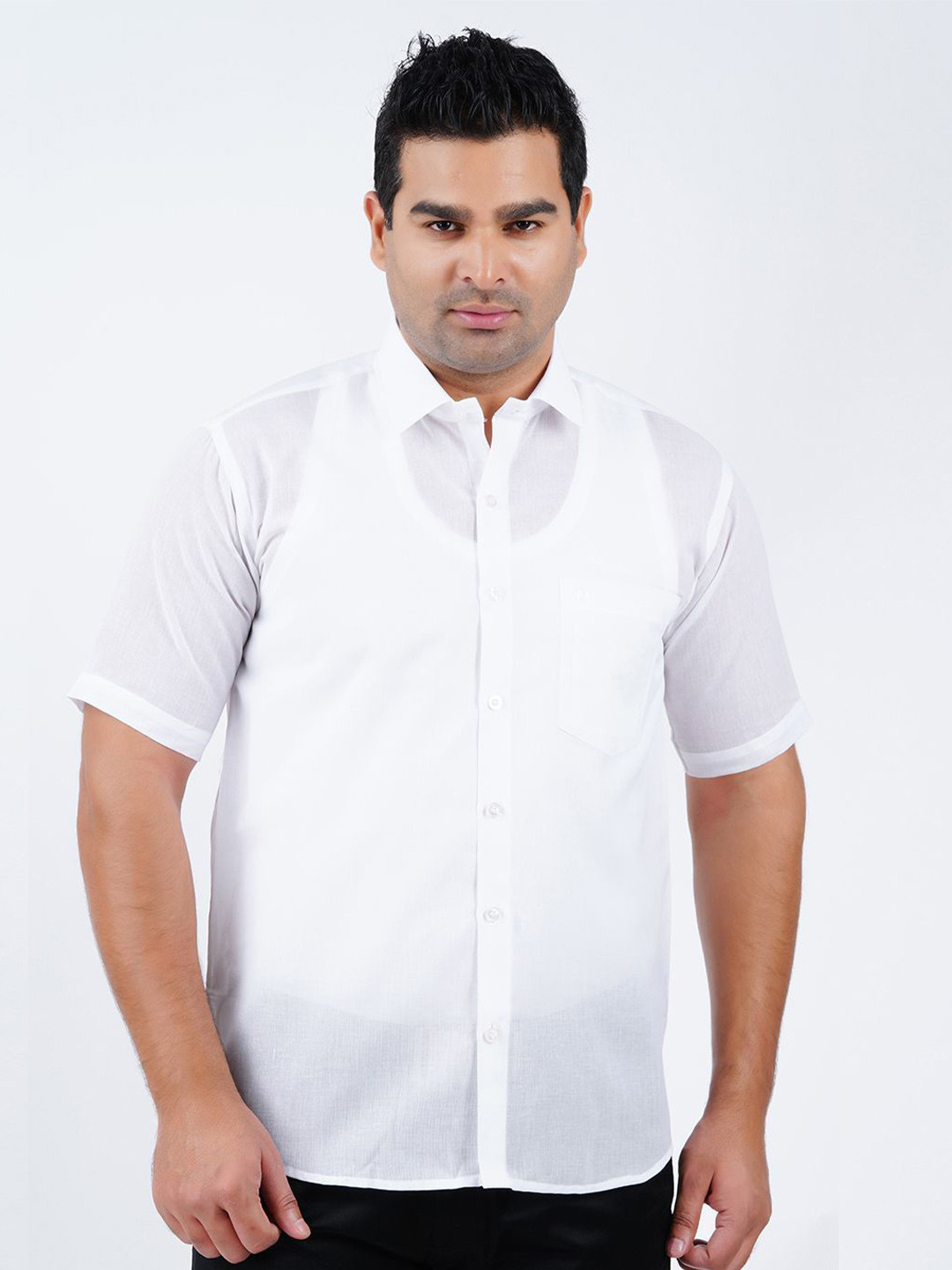 PRAKASAM COTTON Mens Mono Cotton Plain Casual Regulat Fit Half Sleeve Shirt