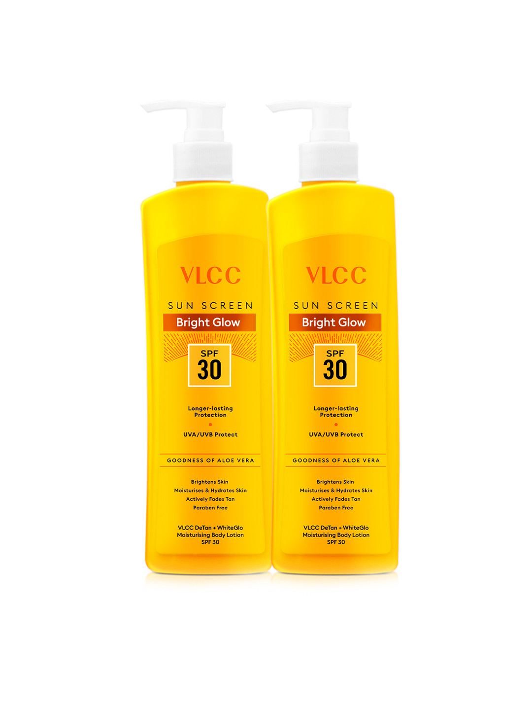 VLCC Set of 2  Bright Glow Sunscreen Body Lotion SPF 30 | 350 ml each