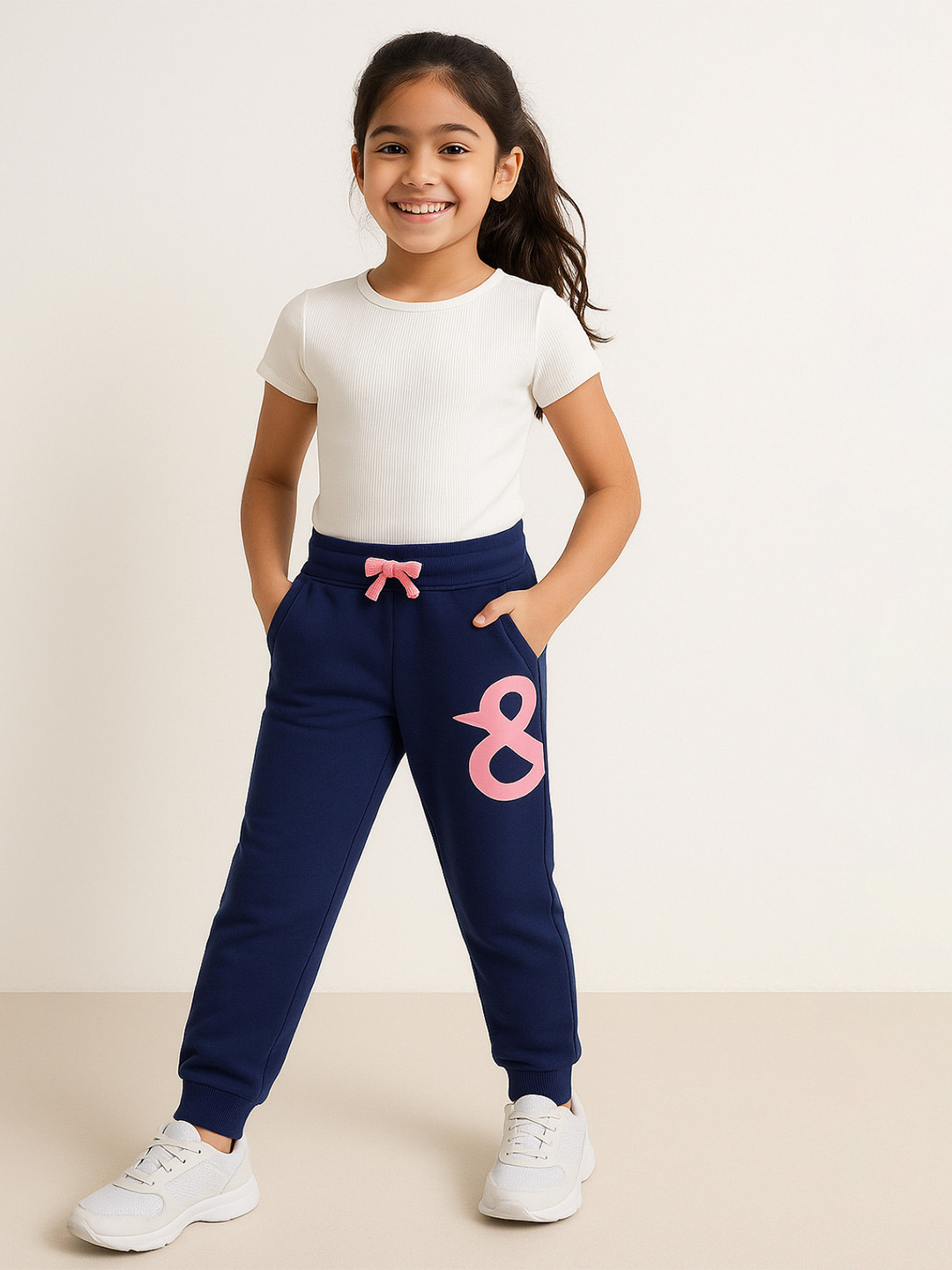 TALES & STORIES Girls Mid Rise Plain Joggers