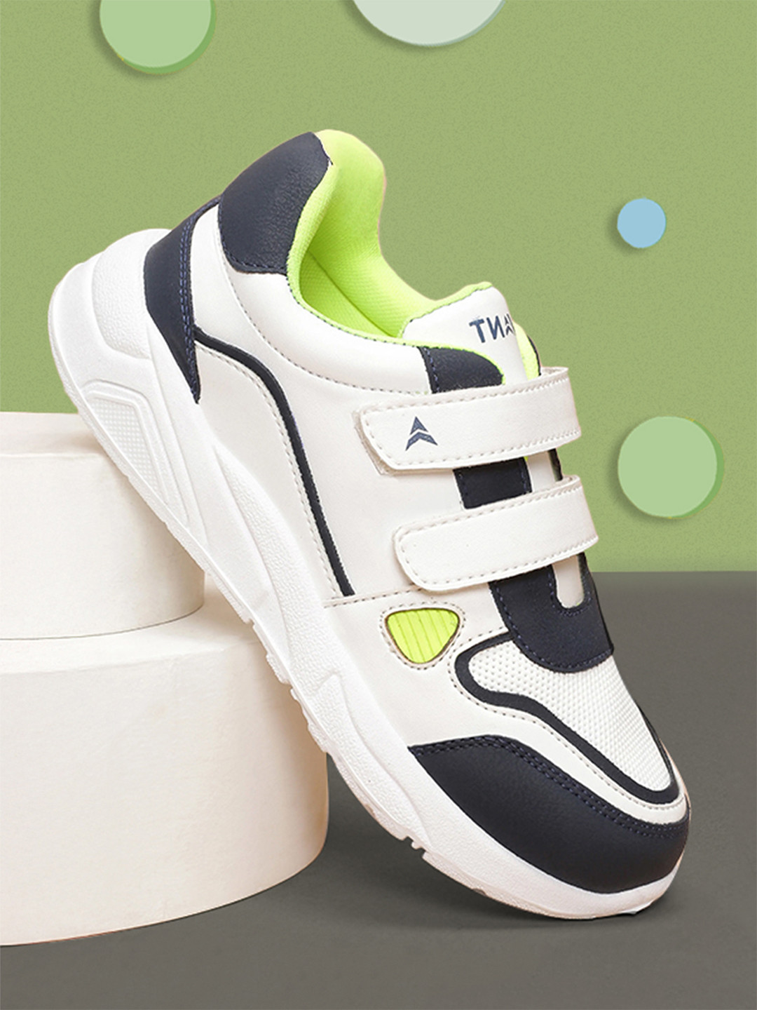 AVANT Kids White & Navy Blue TurboTots Sneaker
