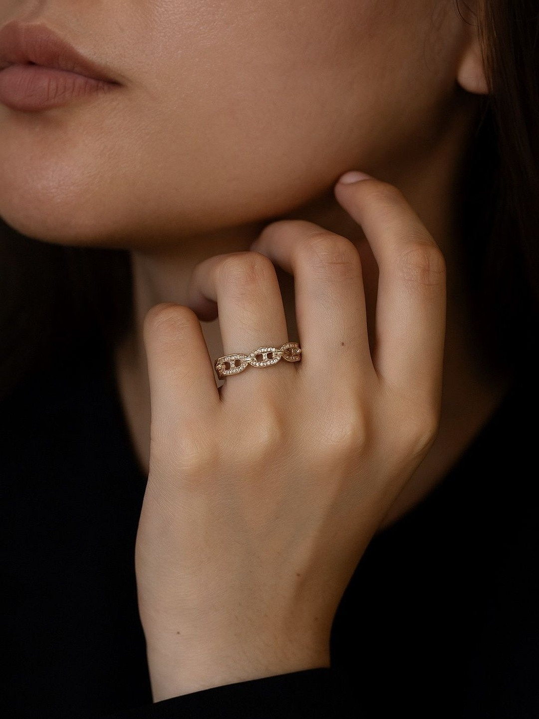 Silver by HM Women Rose Gold Zircon Ring