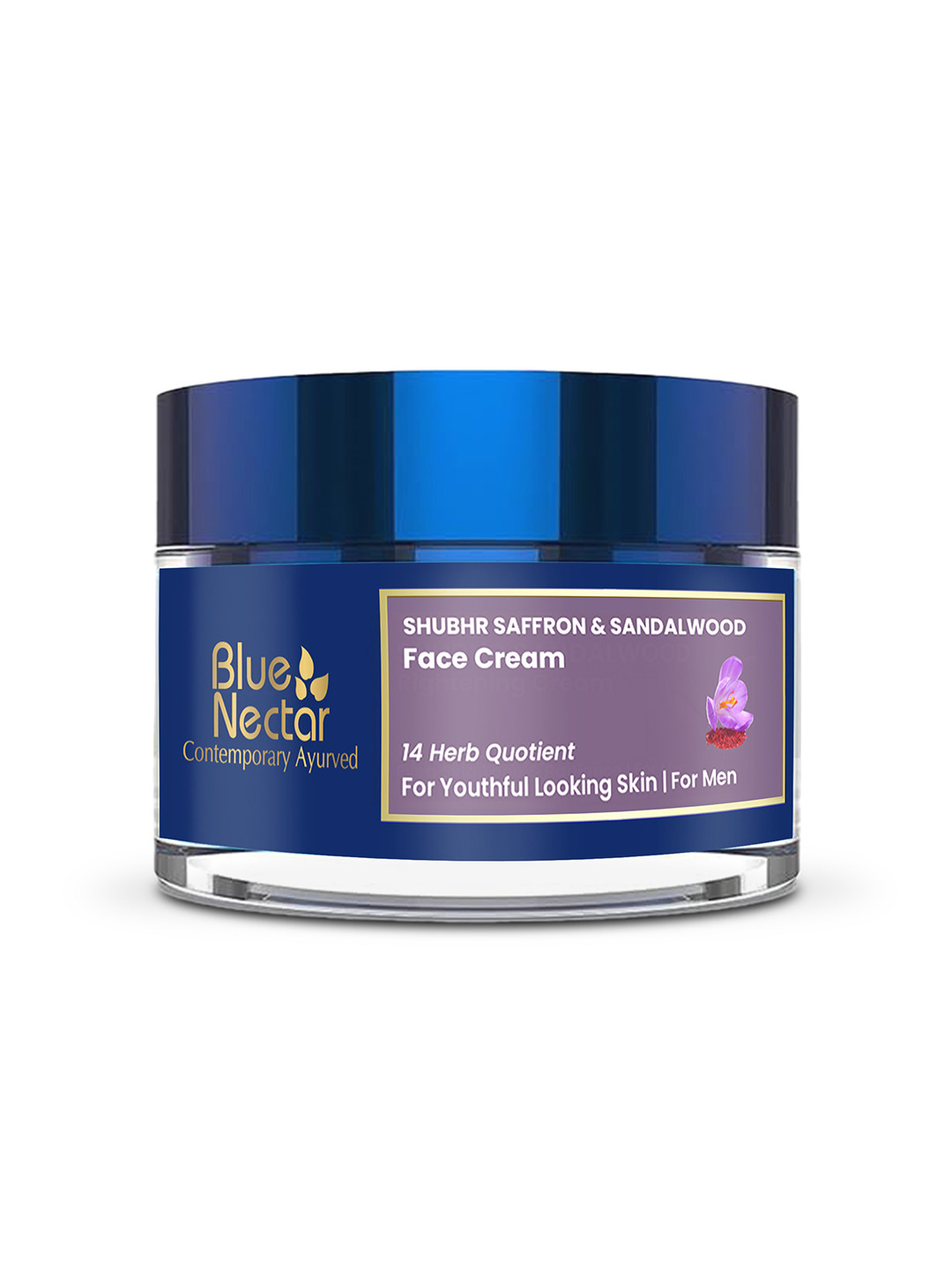 Blue Nectar Men Saffron & Sandalwood Anti aging Cream for Skin Firming & Radiance - 50g