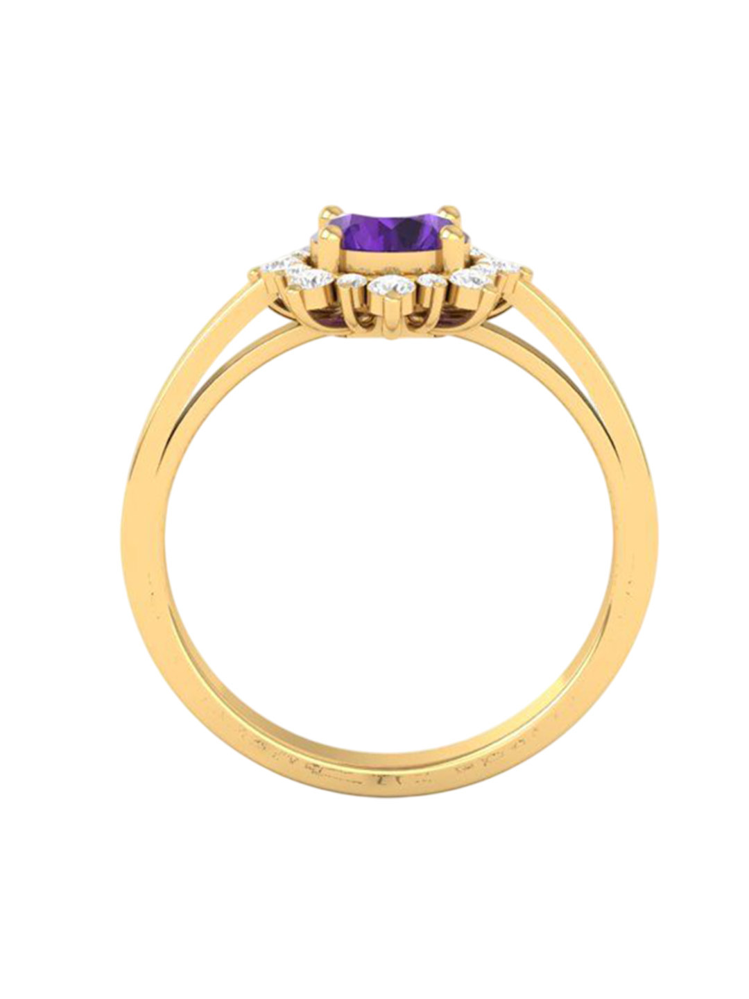 Hitmax Women Gold-Plated Artificial Stones Sterling Silver Casual Finger Ring