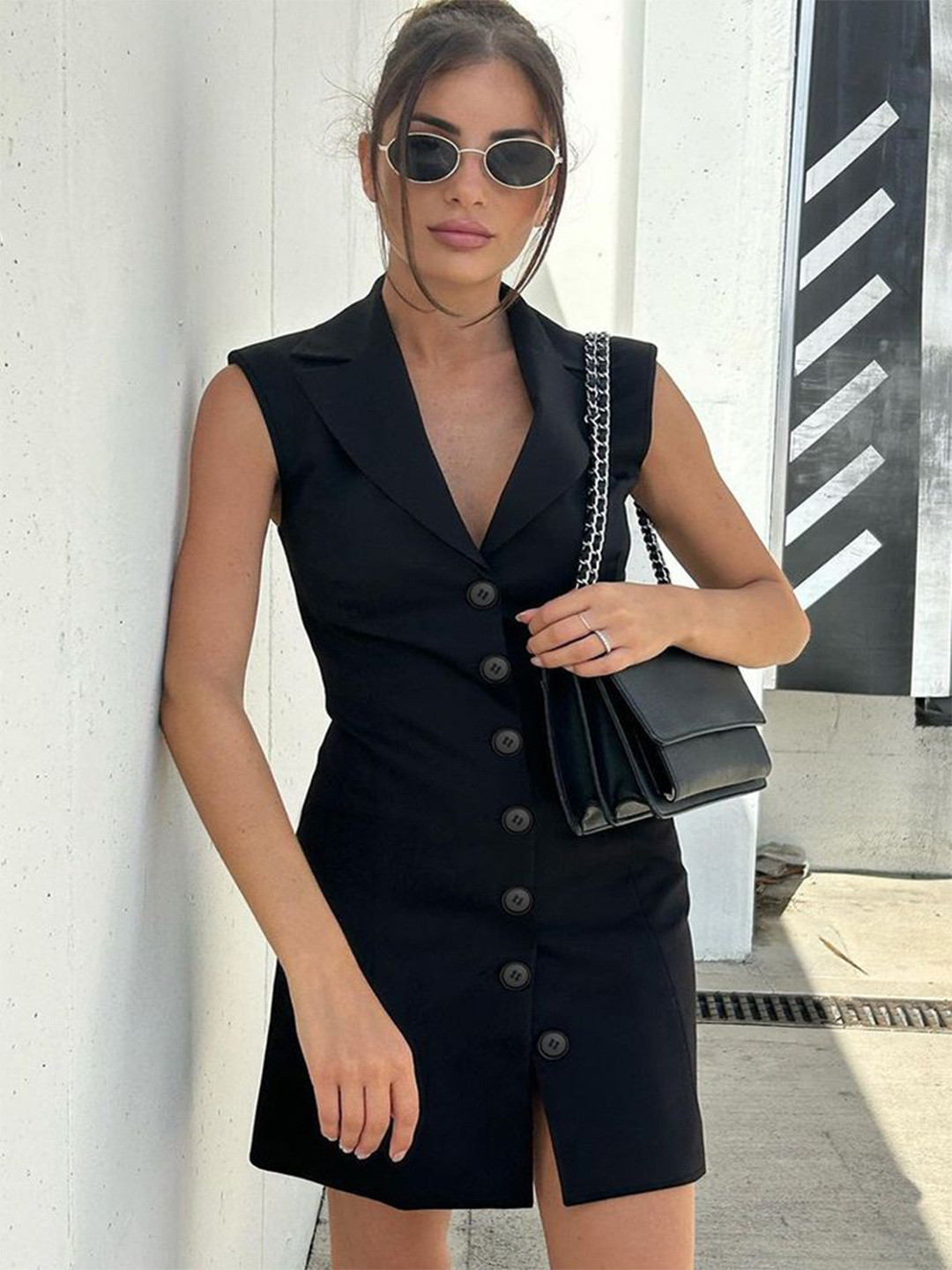 LULU & SKY Women Shirt Collar Blazer Mini Dress