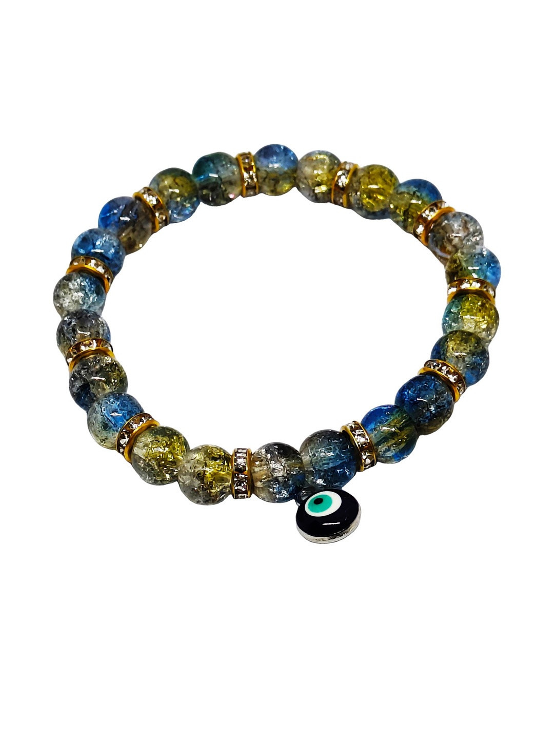 Inara Robes Women Crystals Evil Eye Crystal Beads Stretch 8 mm Bracelet