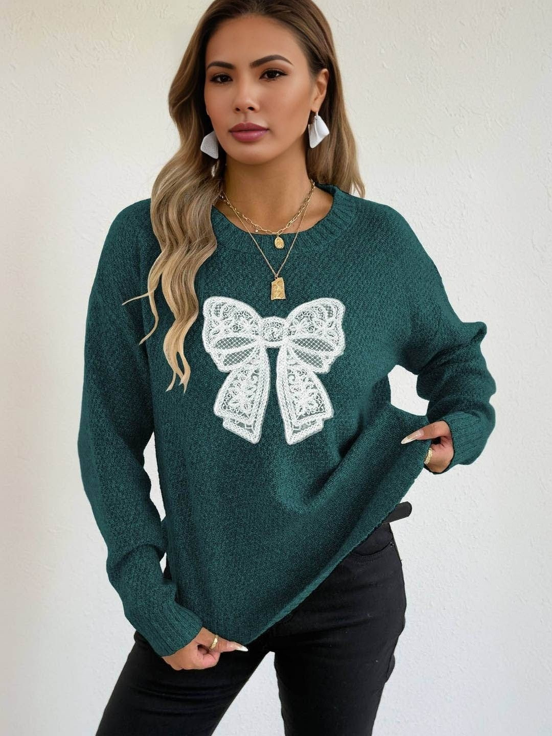 HERE&NOW Women Polyester Pullover with Applique Detail