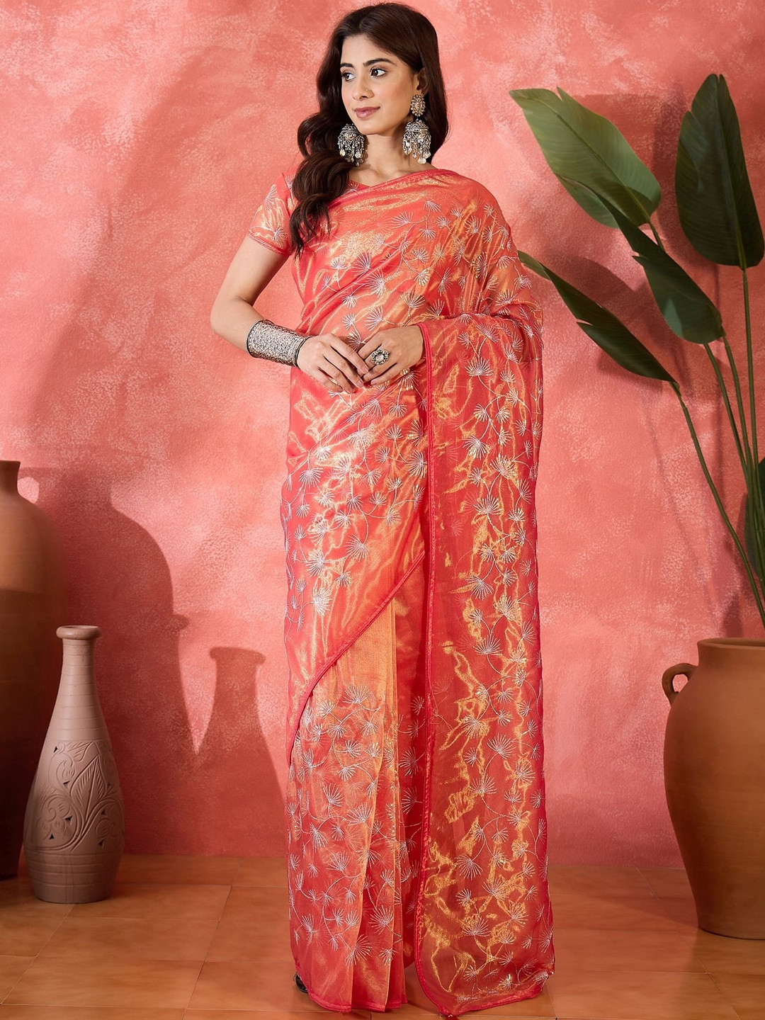 Suha Embroidered Net Heavy Work Saree