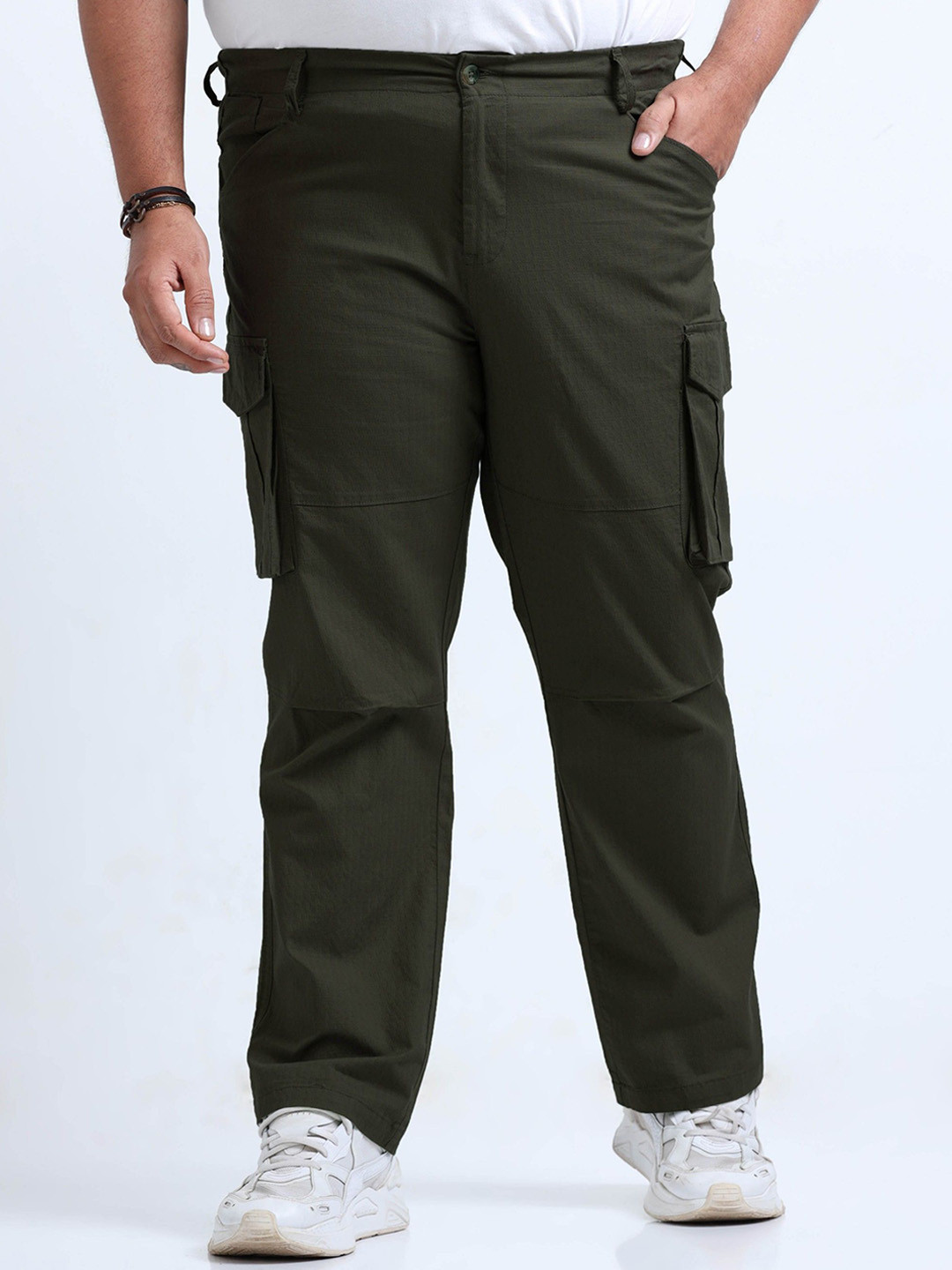 NEVER NEUD Men Cotton Plus Size Ribstop Cargo Pants