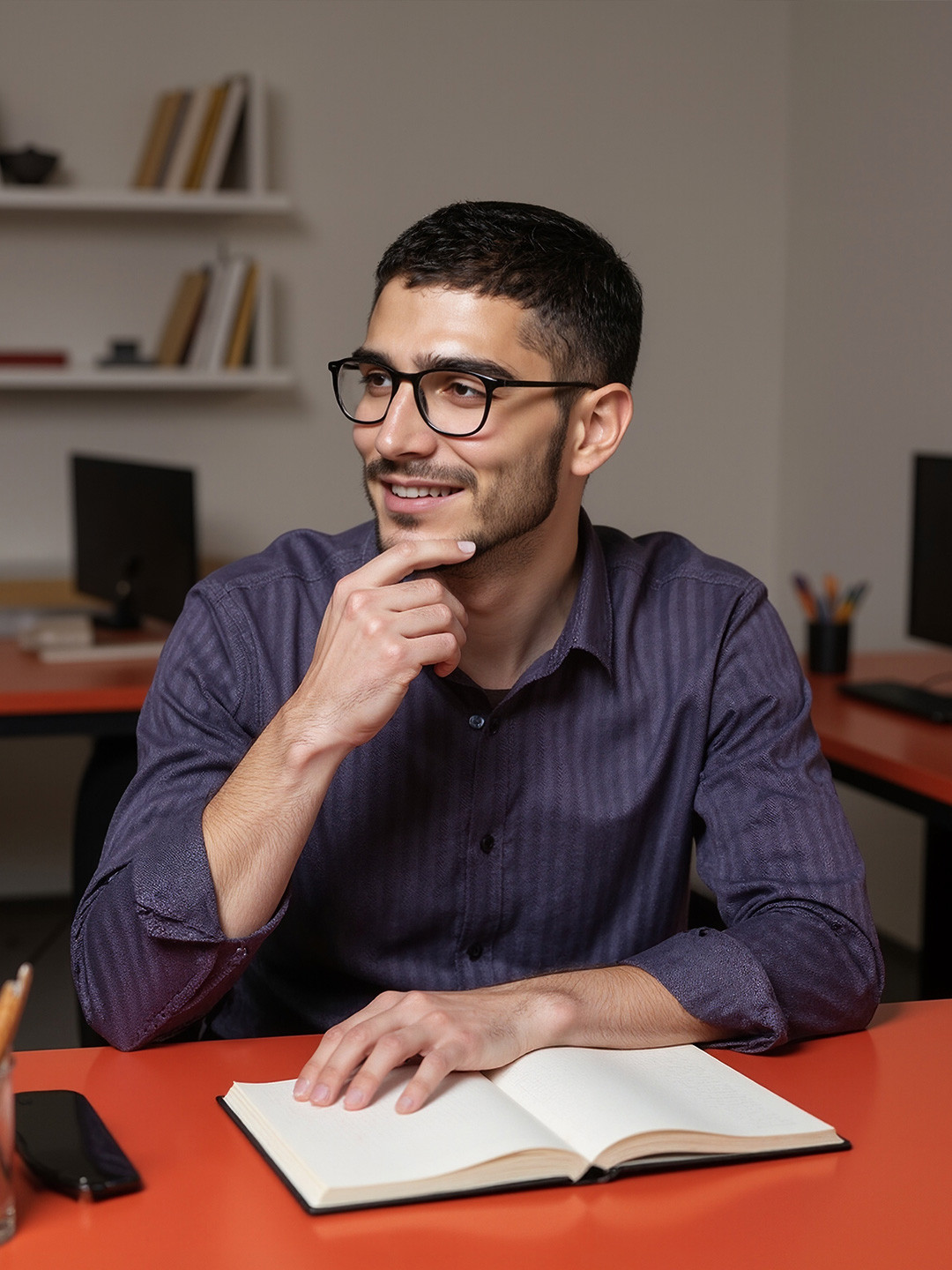 COVE AND LANE Classic Fit Striped Spread Collar Roberto Knit Casual Shirt