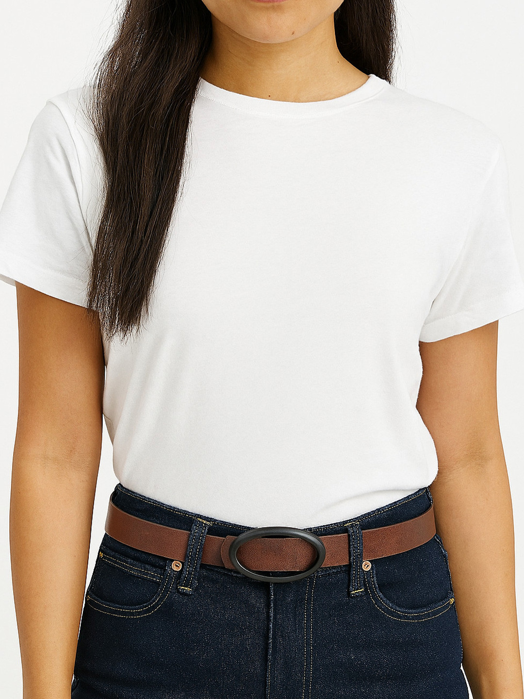 CRUSSET Women Slim Belt With Push Pin Closure