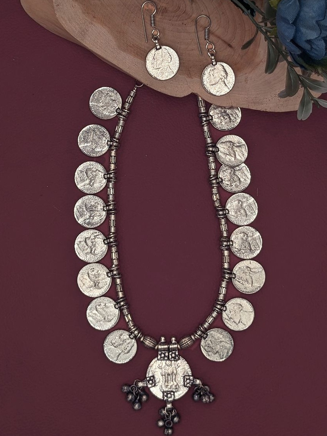 Traditional Oxidised Silver-plated Jewellery Set