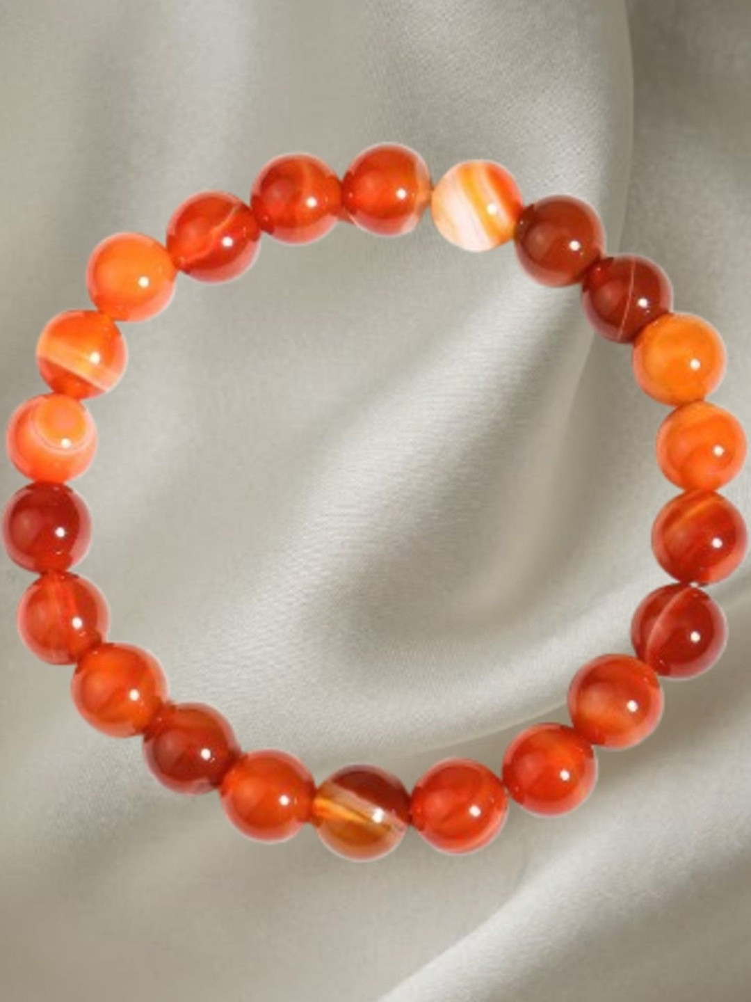 Profounnd Gems & Jewels Unisex Red Carnelian Bracelet