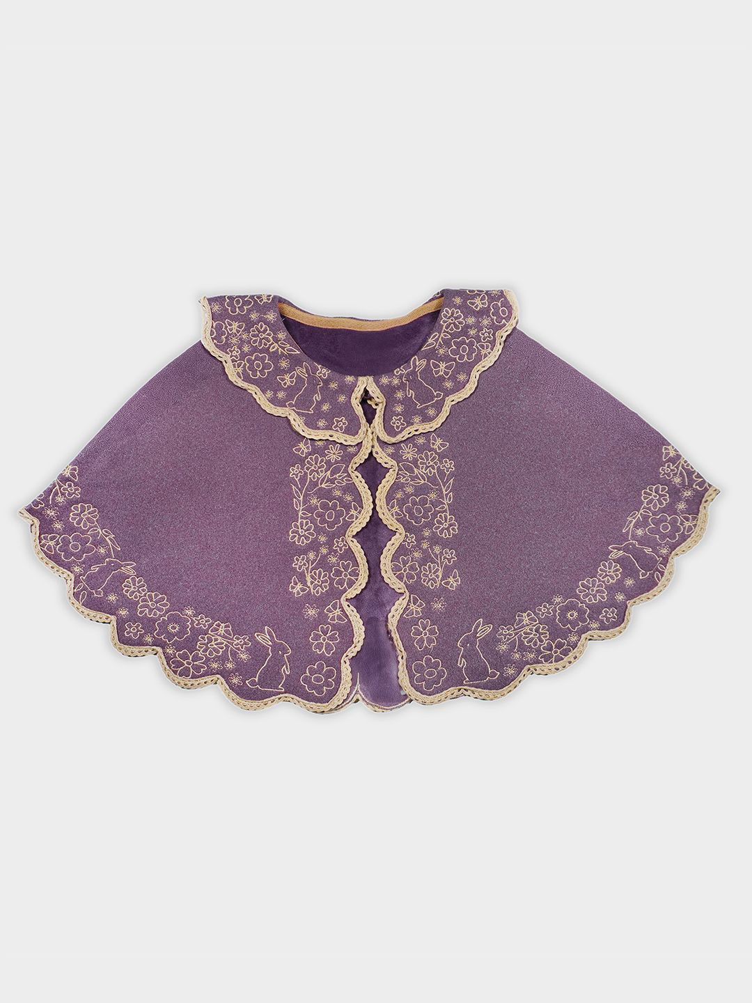 MiArcus Girls Floral Embroidered Crop Poncho