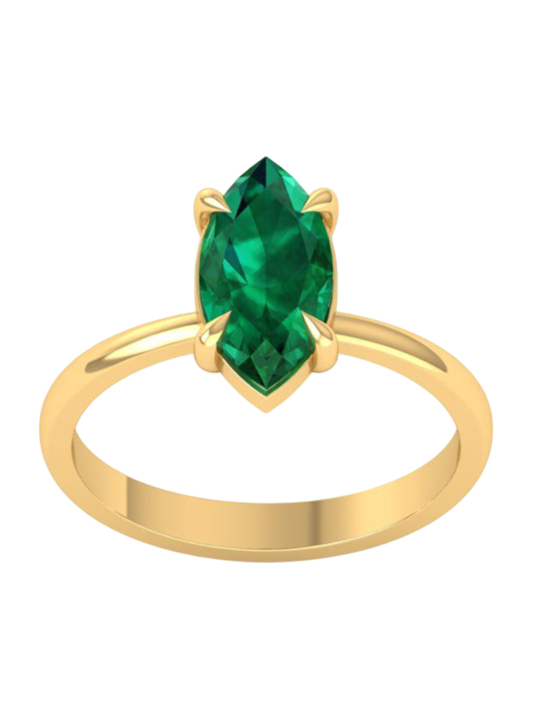 STRIKEY Sterling Silver 14 K Gold-Plated Ruby Studded Finger Ring