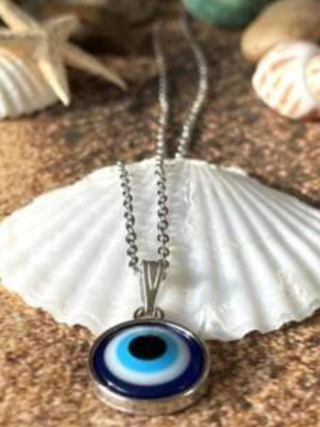 PASU FASHION Circular Evil Eye Pendant And Chain