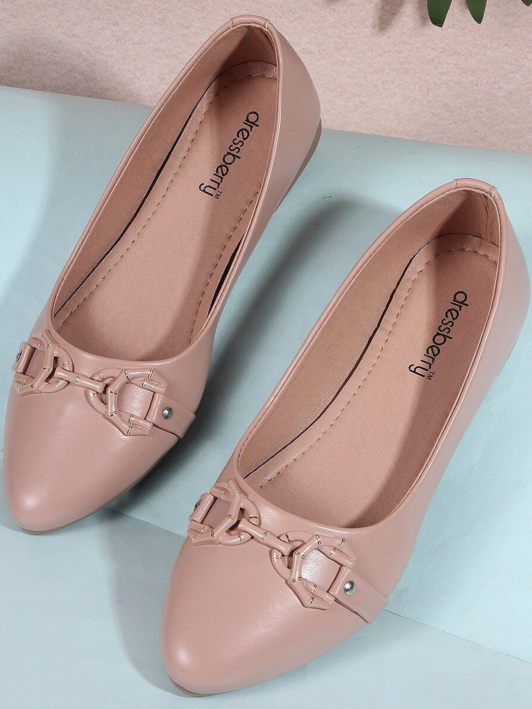 DressBerry Women Nude Smart Casual Slip-On Ballerinas